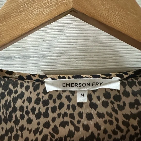 Emerson Fry Fiona Dress Little Cheetah Animal Print Silk brown m medium - Picture 3 of 8